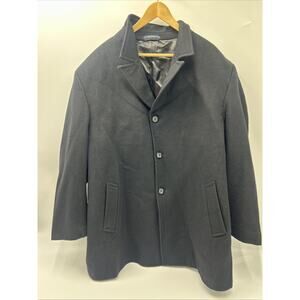Nautica Men's Overcoat Size 48R Regular Black Wool Blend Winter Coat